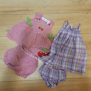 Red Cherry And Purple Plaid Dresses